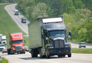 Truck on highway