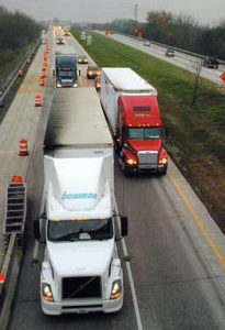 Trucks on the road