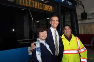 City of LA Unveils First Four of “Pure” Electric Bus Fleet