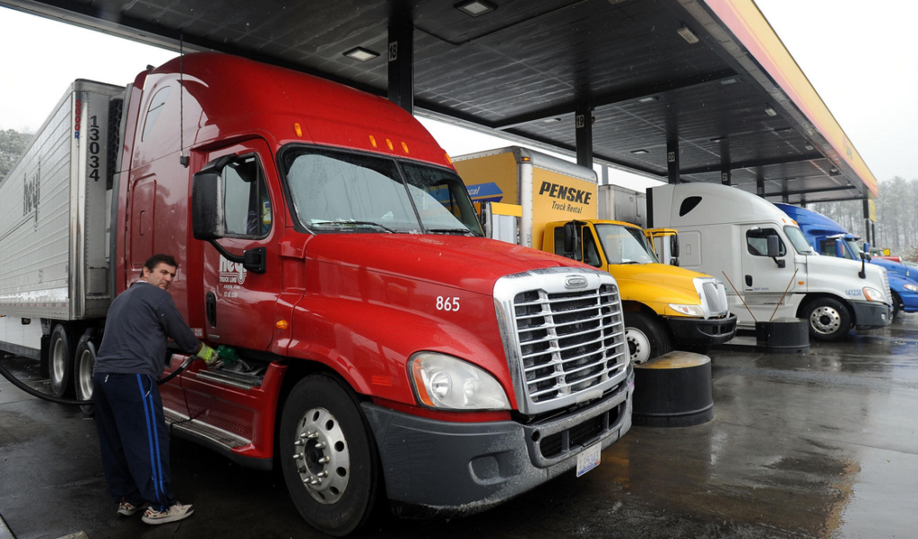 truck at gas station