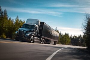 World premiere of the new battery electric Freightliner eCascadia